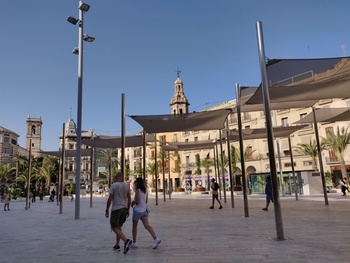The renovated Plaça de la Reina is great for walking
